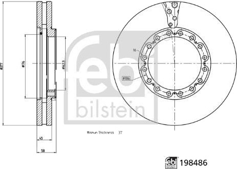 FEBI BILSTEIN 198486 Bremseskive