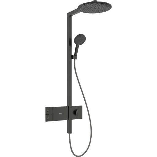 Hansgrohe Raindance Alive S Showerpipe dusjsett, vannsparende, børstet sort krom Hansgrohe Raindance Alive S Showerpipe dusjsett, vannsparende, børstet sort krom