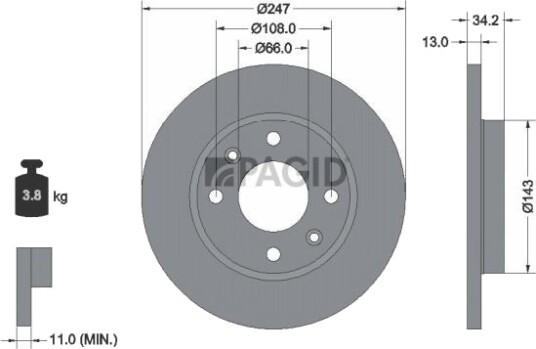 PAGID 52516NC Bremseskive PAGID 52516NC Bremseskive