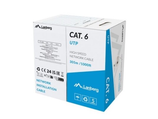 Lanberg Lcu6-15Cc-0305-S 305 M Cat6 U/Utp (Utp) Grå Lanberg Lcu6-15Cc-0305-S 305 M Cat6 U/Utp (Utp) Grå