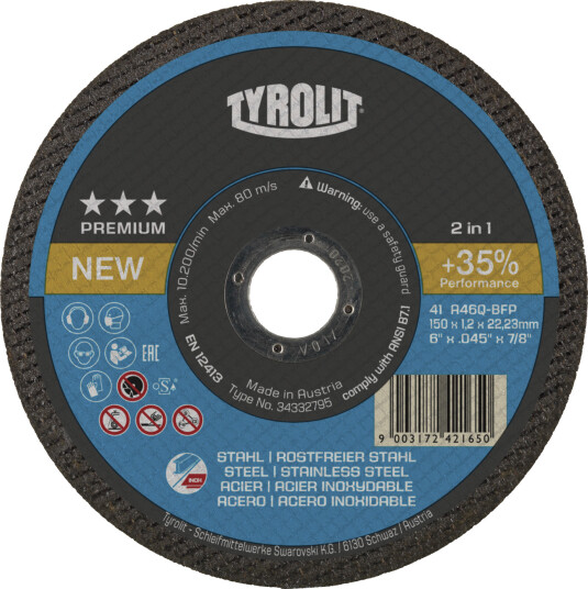 Kappeskive Premium 41F ø150Ã1,2 A46Q-BFP