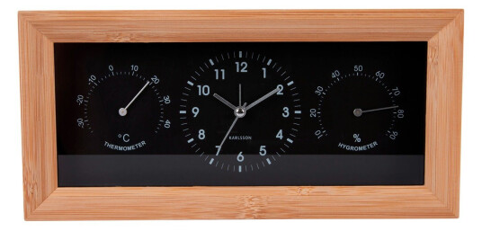 Karlsson Neat Reactangle Termohygrometer KA5925BK   Unisex Kvarts urverk