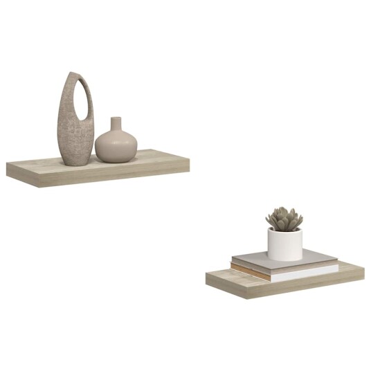 vidaXL Flytende vegghyller 2 stk eik 50x23x3,8 cm MDF