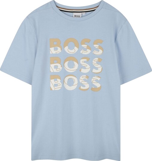 BOSS T skjorte persisk Blue m. Trykk BOSS 8 år 128 T skjorte Blå