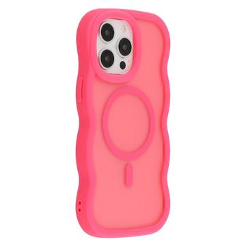iPhone 15 Pro Bølgekant magnetisk hybrid deksel Varm Rosa