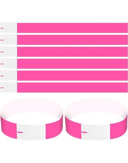 Superkul 1000 stk Tyvek Festivalarmbånd Entrearmbånd Neon Rosa armbåndneonrosa1000