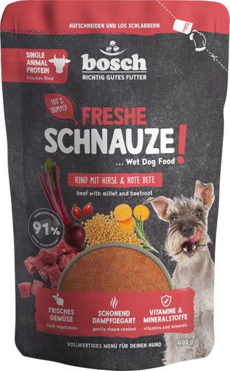 Bosch Freshe Schnauze våtfôr Freshe Schnauze våtfôr med quinoa og spinat Kalkun 400 g