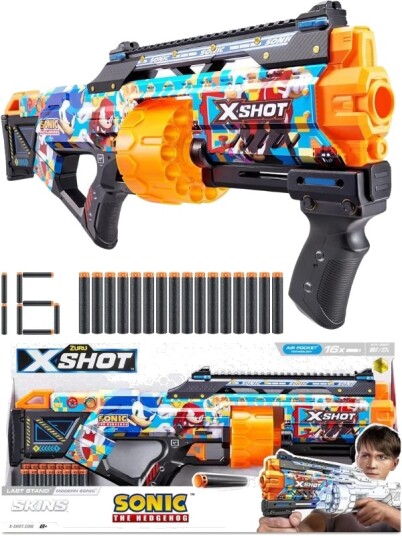 Zuru X-Shot Skins Siste Stå Sonic blaster med roterende magasin 16 piler