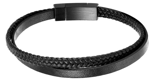 Auxere Armbånd Lær KXD08671-19 cm - Herre - Leather