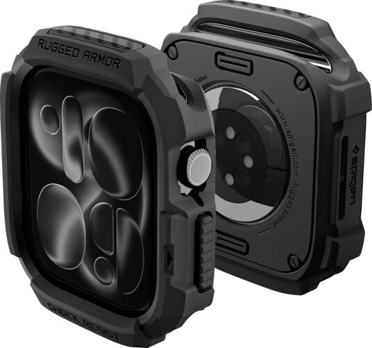 Spigen Rugged Armor-etui til Apple Watch 46 mm Matt Svart