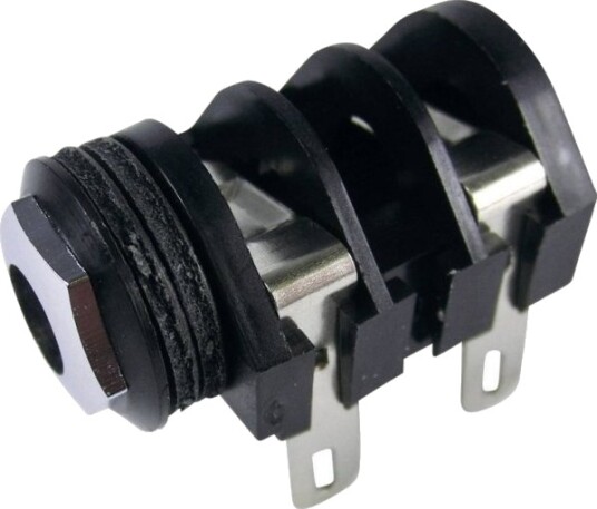 Cliff Cl1282a Jackplugg 6,35 Mm Tilkobling Montering Horisontal Poltall: 2 Mono Sort