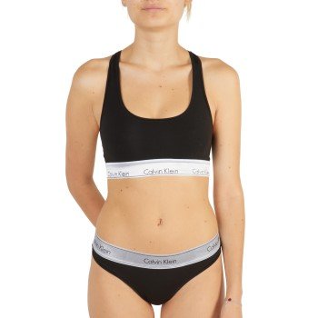 Calvin Klein Truser Modern Cotton Metallic Set Svart/Sølv X-Small Dame Calvin Klein Truser Modern Cotton Metallic Set Svart/Sølv X-Small Dame