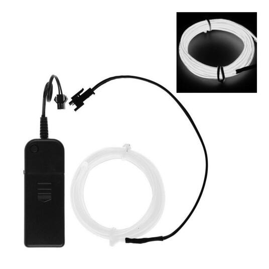 Catsson Int Group LTD El Wire Batteridrevet LED-slynge - Hvit