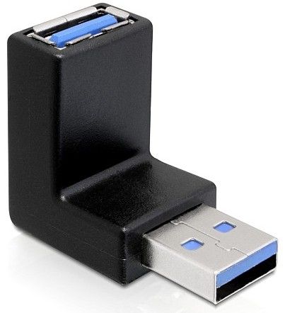 Delock USB 3.0 Adapter Vinklet 270° Type A til Type A Svart Delock USB 3.0 Adapter Vinklet 270° Type A til Type A Svart