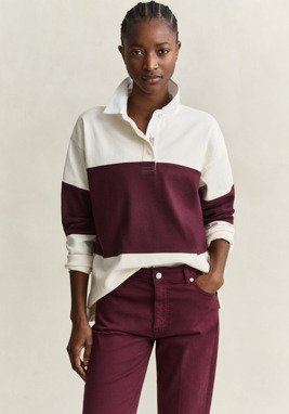 Gant Colorblocked Heavy Rugger Burgundy M Gant Colorblocked Heavy Rugger Burgundy M