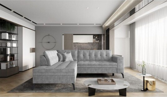 Seksjon Eltap Lanvin 260x210x93 cm Leve 4 Grå Venstre Seksjon Eltap Lanvin 260x210x93 cm Leve 4 Grå Venstre