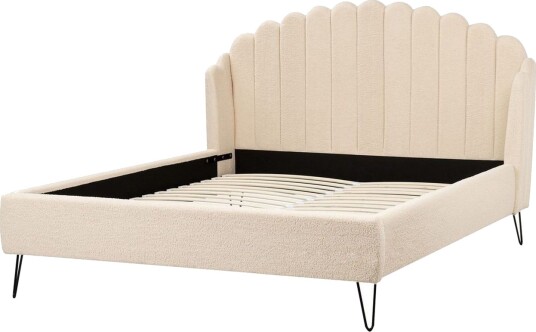 Seng med lamellramme Ambillou Beige svart 160x200 cm
