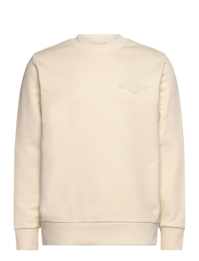 GANT Reg Tonal Shield C-Neck Sweat - Cream - M