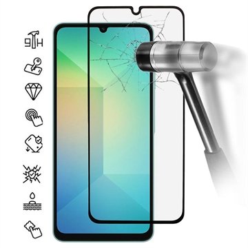 Samsung Galaxy A07 4G/A06 Full Cover Beskyttelsesglass   9H   svart kant