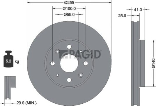 PAGID 56521NC Bremseskive PAGID 56521NC Bremseskive