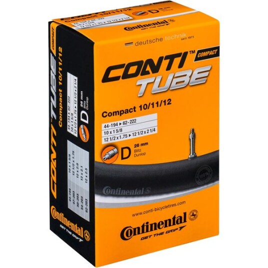 Continental 12"Slange 44/62 194/222 med 26mm dunlop ventil