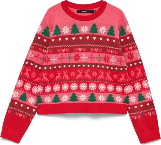 Vero Moda Vmnewchristmas Ls O N Pull.box Xmas CHINESE RED L