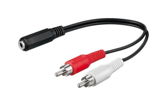 Goobay 3,5 mm til 2xRCA Adapterkabel 0,2 m Svart