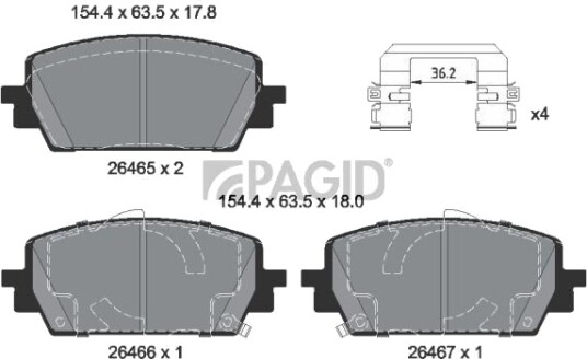 PAGID T2938N Bremseklosser