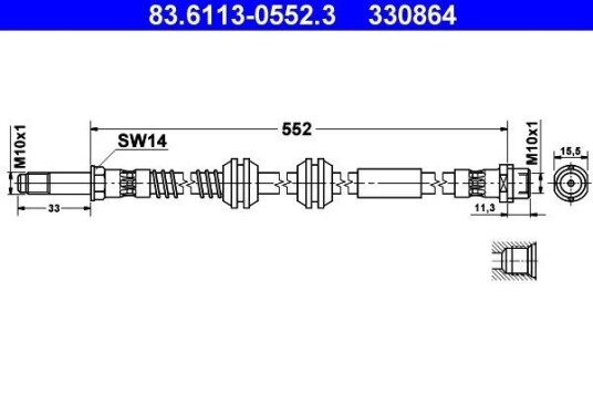 Bremseslange ATE 83.6113 0552.3