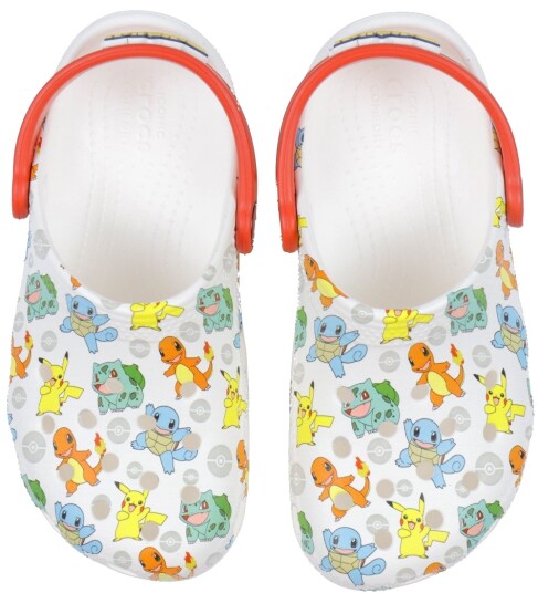 Crocs White/Multi Classic Pokemon Clog 34-35