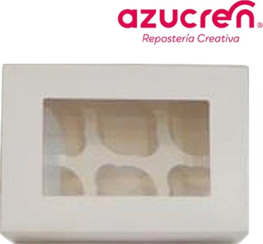 Azucren Cupcake Eske Hvit Til 6 Cupcakes | Slikkepott.No
