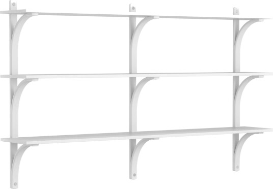 Levi Wall Shelf 180 cm Medium Aluminium / White Stained Ash