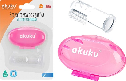 AKUKU Silikone Finger Toothbrush til Baby incl. Etui