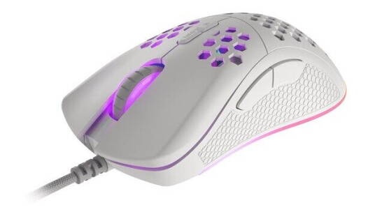 Natec Krypton 555 Kablet Gamingmus Hvit med 8000 DPI og 7 Knapper
