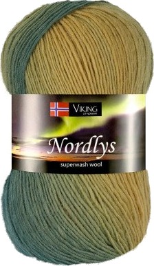Viking Of Norway Garn Nordlys 931 Multi grønn okker