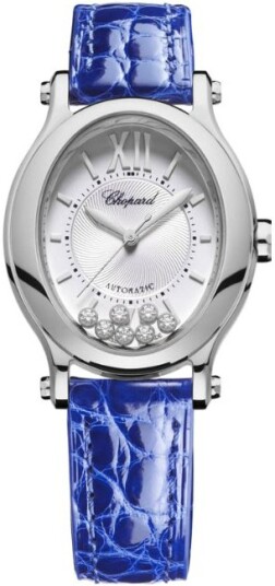 Chopard Dameklokke 278602 3001 Happy Sport Sølvfarget/Lær Ø29 mm
