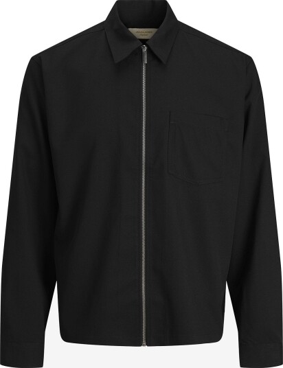 Jack & Jones Jorchamberi Toby Zip Shirt Ls   BLACK   S
