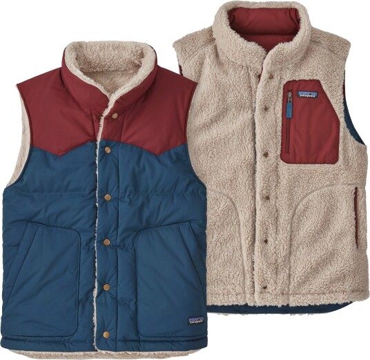 Patagonia Reversible Bivy Down Vest Herre Tidepool Blue L