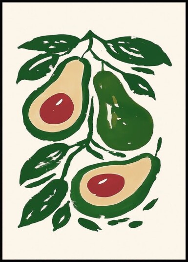 Avocado Branch Art Plakat Plakat / 30x40cm