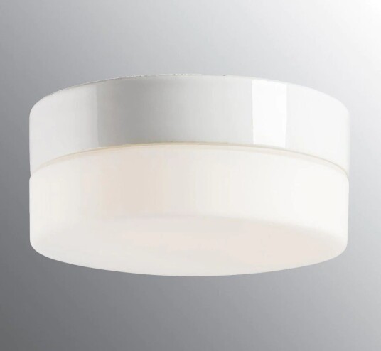 Ifö Opus 200/100 tak/vegg 12W Led 2700K IP44 - Hvit/Opal glass
