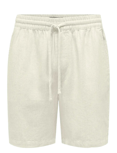 ONLY & SONS Onstel Visc Lin Shorts 0075 Cs - White - XXL