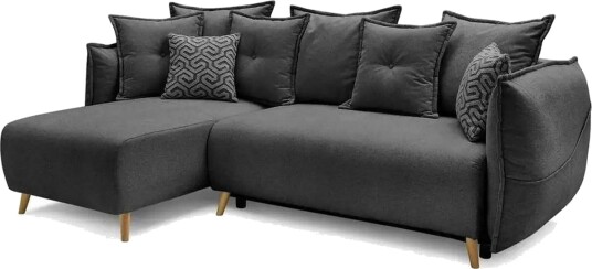 Puffin Sovesofa med divan 3 seter Antrasitt