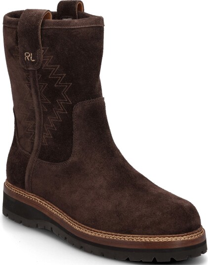 Polo Ralph Lauren Alpine Suede Pull On Boot   DARK CHOCOLATE   41