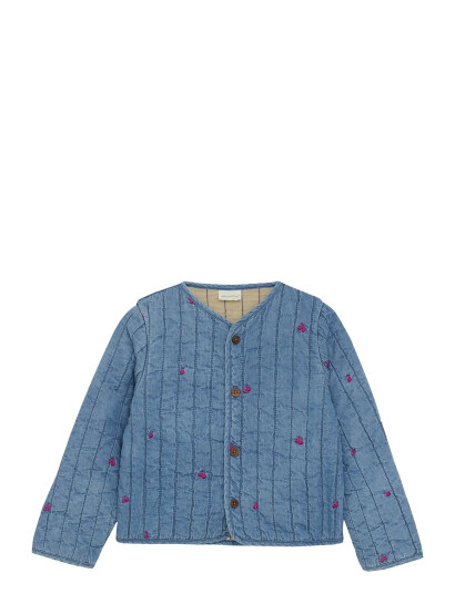 Minymo Jacket Quilt W. Emb Blue 122 Minymo Jacket Quilt W. Emb Blue 122