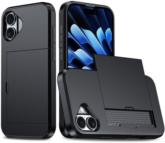 EIDERWOOD iPhone 17 Hybrid Deksel med Kortholder – Svart
