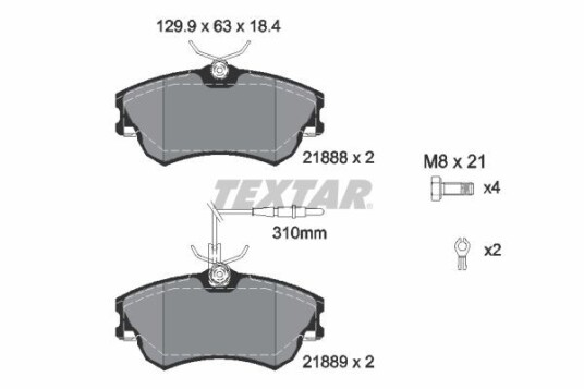 Bremseklosser TEXTAR 2188801 Bremseklosser TEXTAR 2188801
