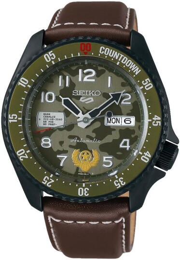 Seiko Herreklokke SRPF21K1 Grønn/Lær Ø42.5 mm