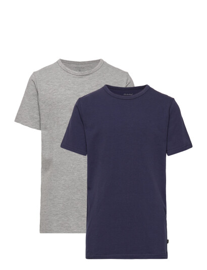 Minymo Basic 32 -T-Shirt Ss (2-Pack) Grey 104 Minymo Basic 32 -T-Shirt Ss (2-Pack) Grey 104