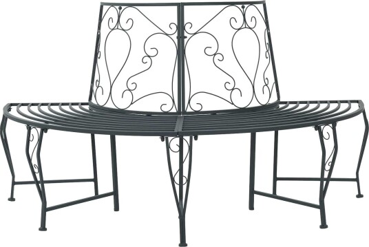 vidaXL Trebens 4 seter 160 x 80 x 89 cm steel Sølvgrå halvrund