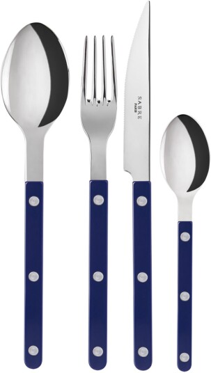 Sabre Paris Bistrot Shiny Solid / 24 Pieces Cutlery Set Navy Blue Bestikksett